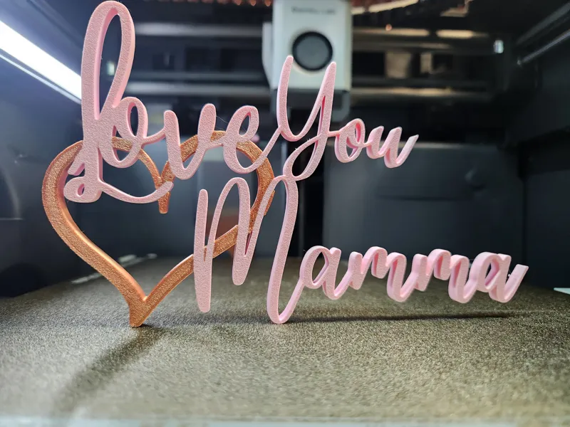 Love You Mamma - Mom - heart - gift tag, desk sign
