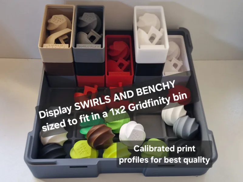 Swirl /swatch+benchy- SUNLU PLA+ 2.0 editable text