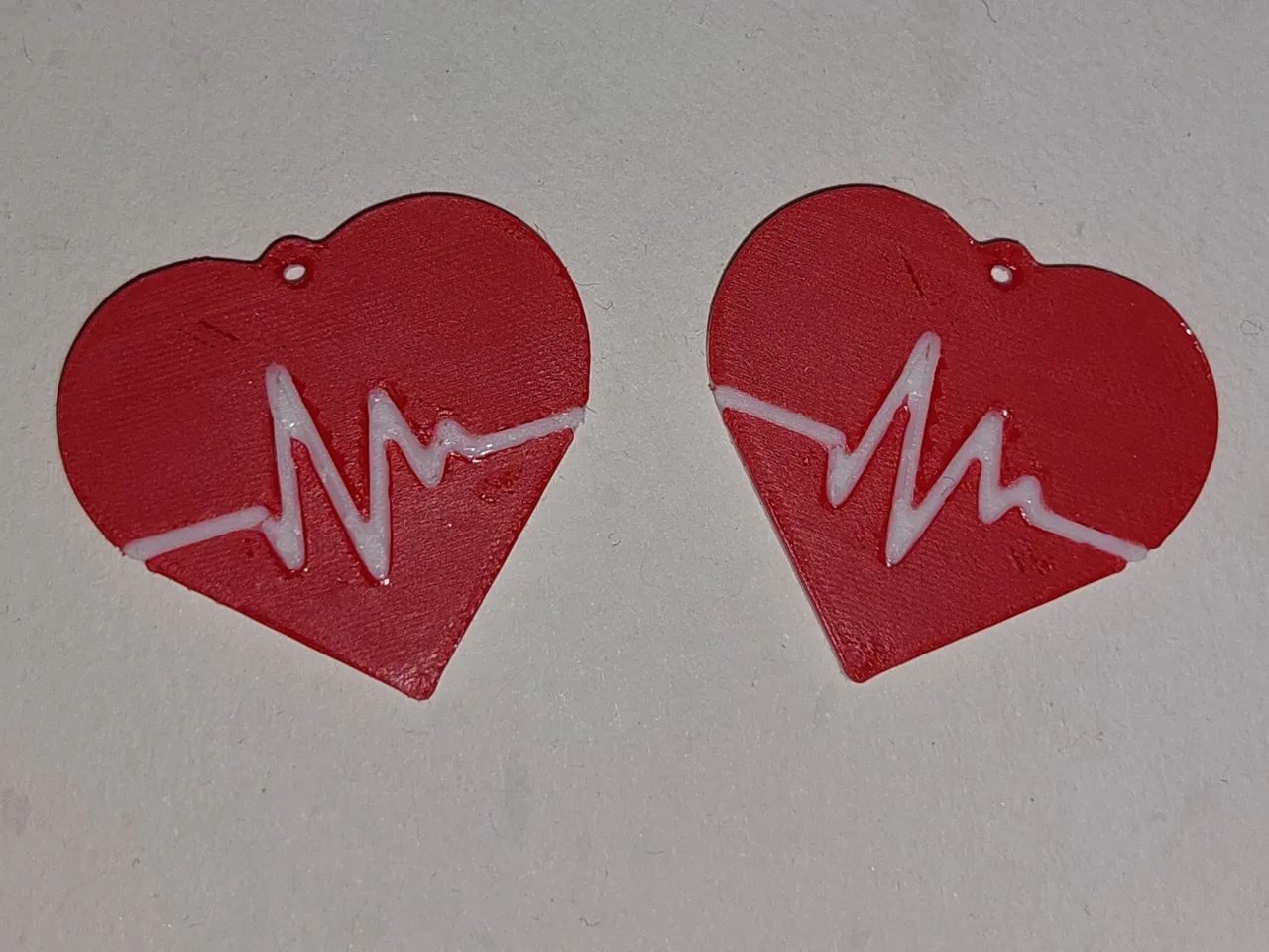 Heartbeat earrings/keychain view 3