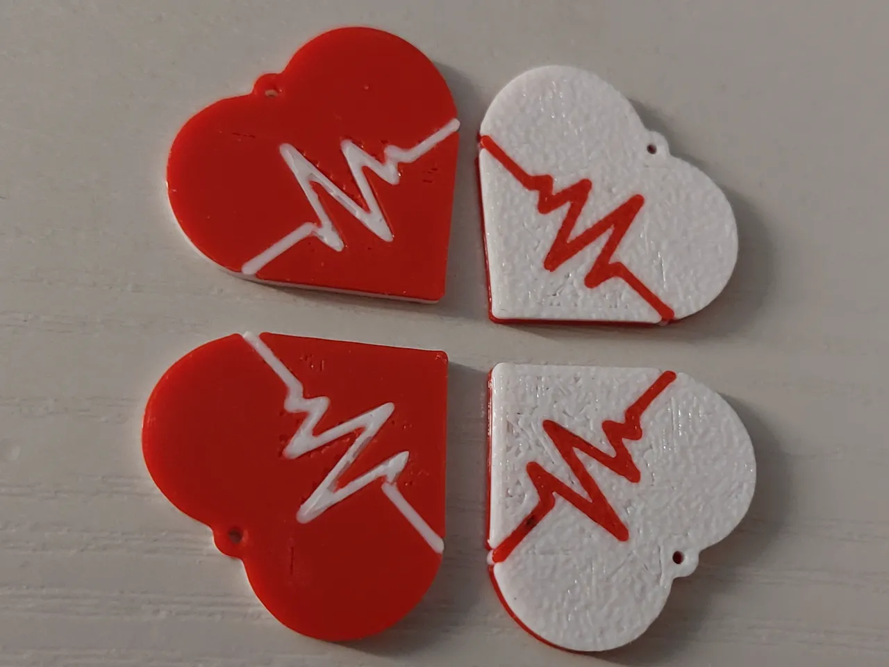 Heartbeat earrings/keychain view 2
