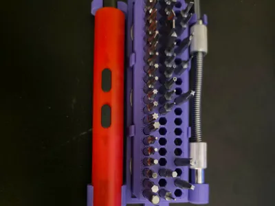 Mini electric screwdriver and bits vertical hanger