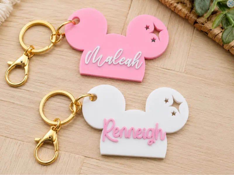 Personalised Mouse Ear Keyrings Custom