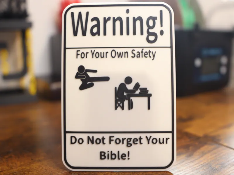 Don't Forget Your Bible! Funny Sign