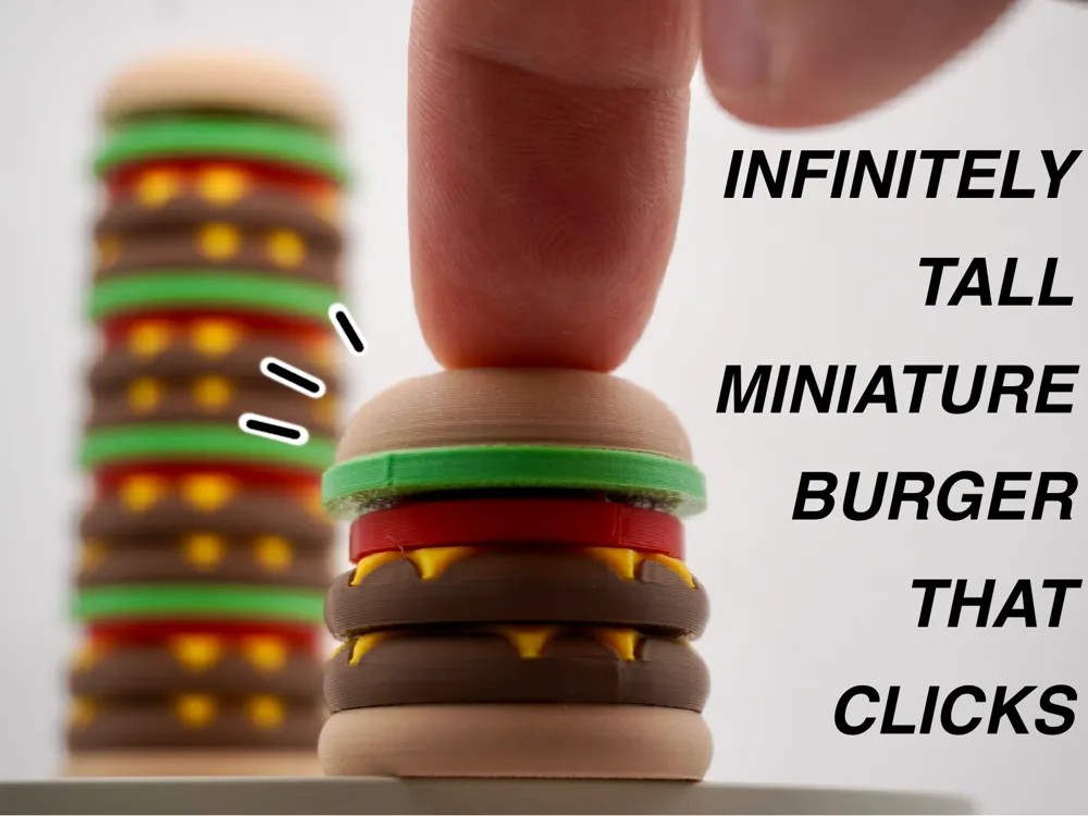 3Dプリント バーガーフィジェットクリッカー インフィニティ