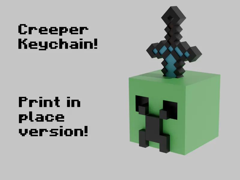 Amazing damaged creeper keychain  Print in place 