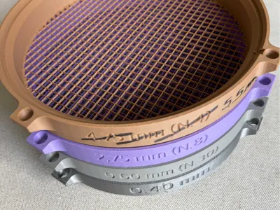 Square net mesh sieves from 0.40 to 5.5 mm
