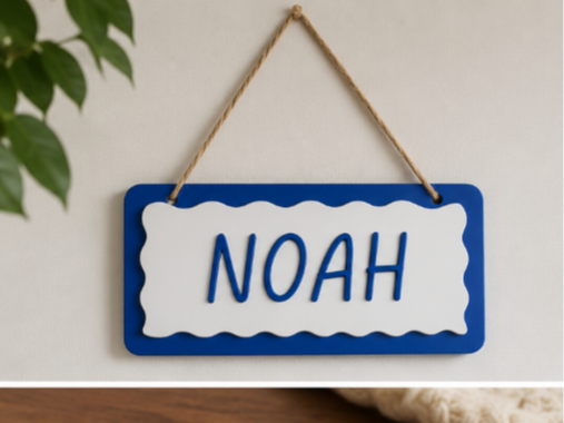 Custom Personalised Wavy Layered Name Plaque
