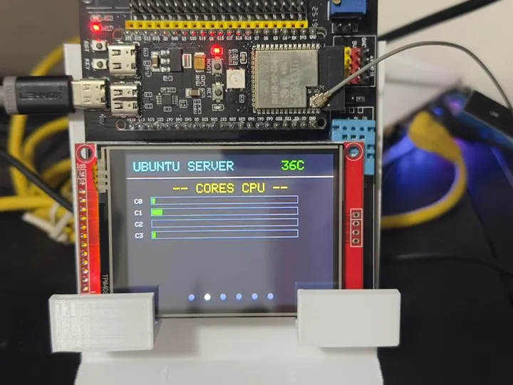 Suporte de Bancada para ESP32 + Display TFT