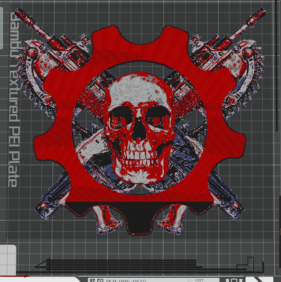 Gears of war logo Hueforge - Free 3D Print Model - MakerWorld, image size:918x922