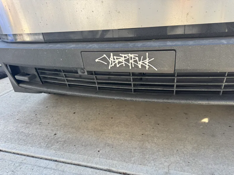 CyberTruck Front Bump License Plate (custom)