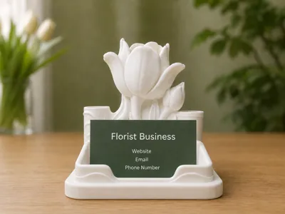 Florist Business Card Holder – Flower Shop Decor