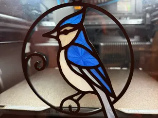 Stained Glass Blue Jay