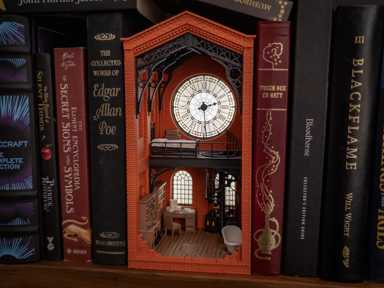 Victorian Clock Tower - A Book Nook Timepiece view 2