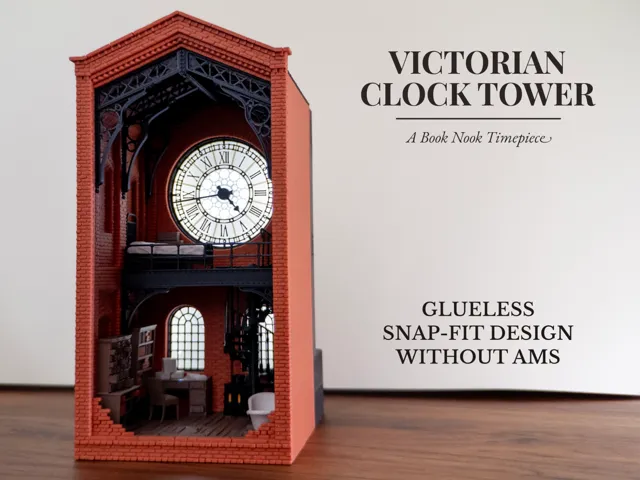 Victorian Clock Tower - A Book Nook Timepiece