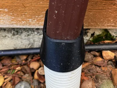 Gutter downspout adapter 2x3" rectangle to 3" pipe