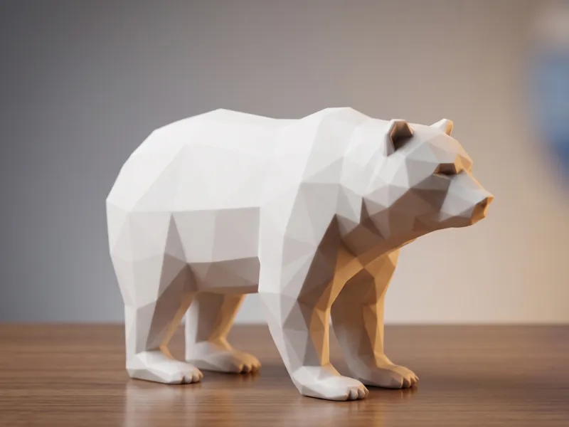 Low Poly Bear - Geometric Animal Sculpture