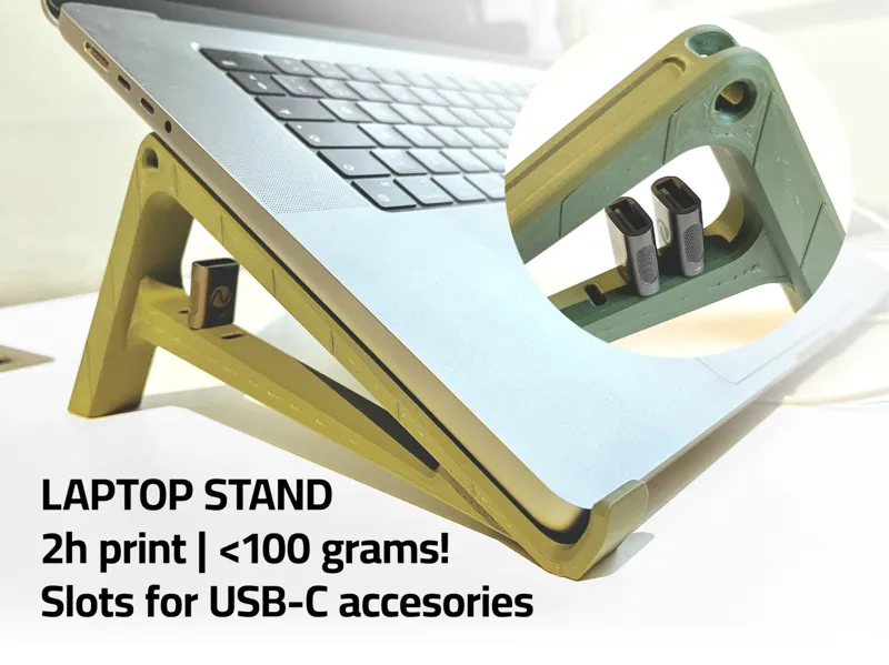 Functional laptop stand - <100 grams only!