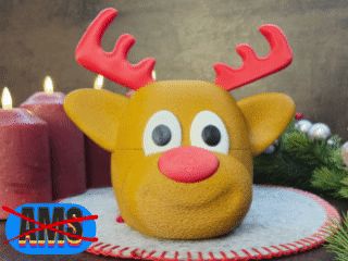 Christmas Reindeer Jar Xmas Decor Candy Cockie Box