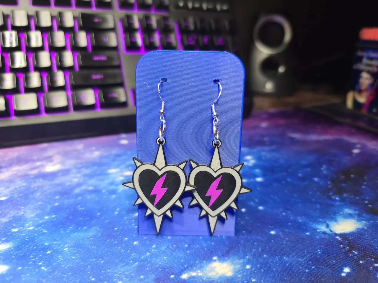 Spiked Heart Earrings view 2