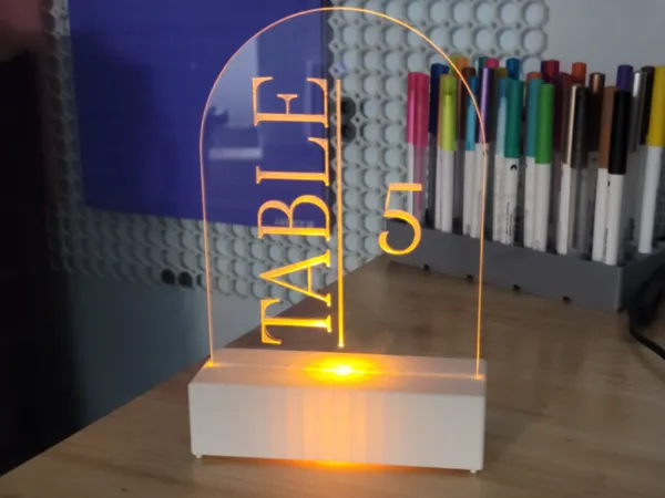 Support lumineux pour pancarte en acrylique