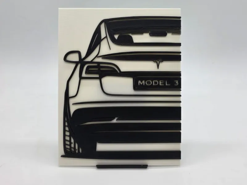 2D Wall Art Tesla Model 3