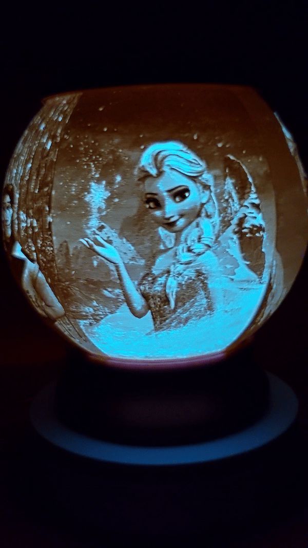 FROZEN NIGHT LIGHT LITHOPHANE