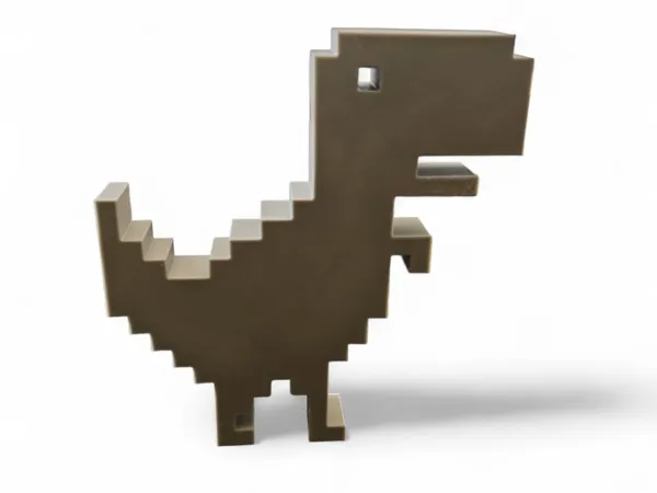 Plaque porte-clés T-Rex pixel