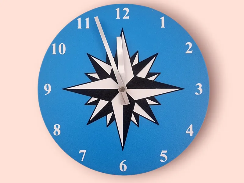 Compass Rose Wall Clock Face – Nautical Style