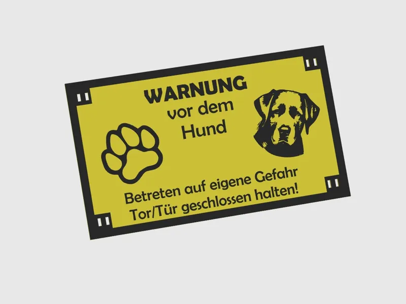 Schild Warung vor dem Hund