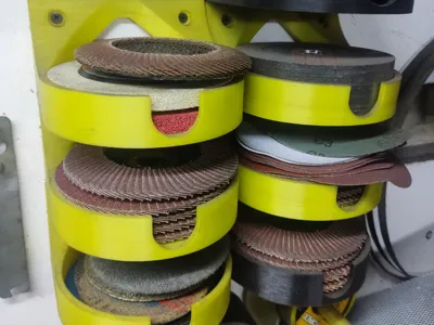 Shelf for grinder discs