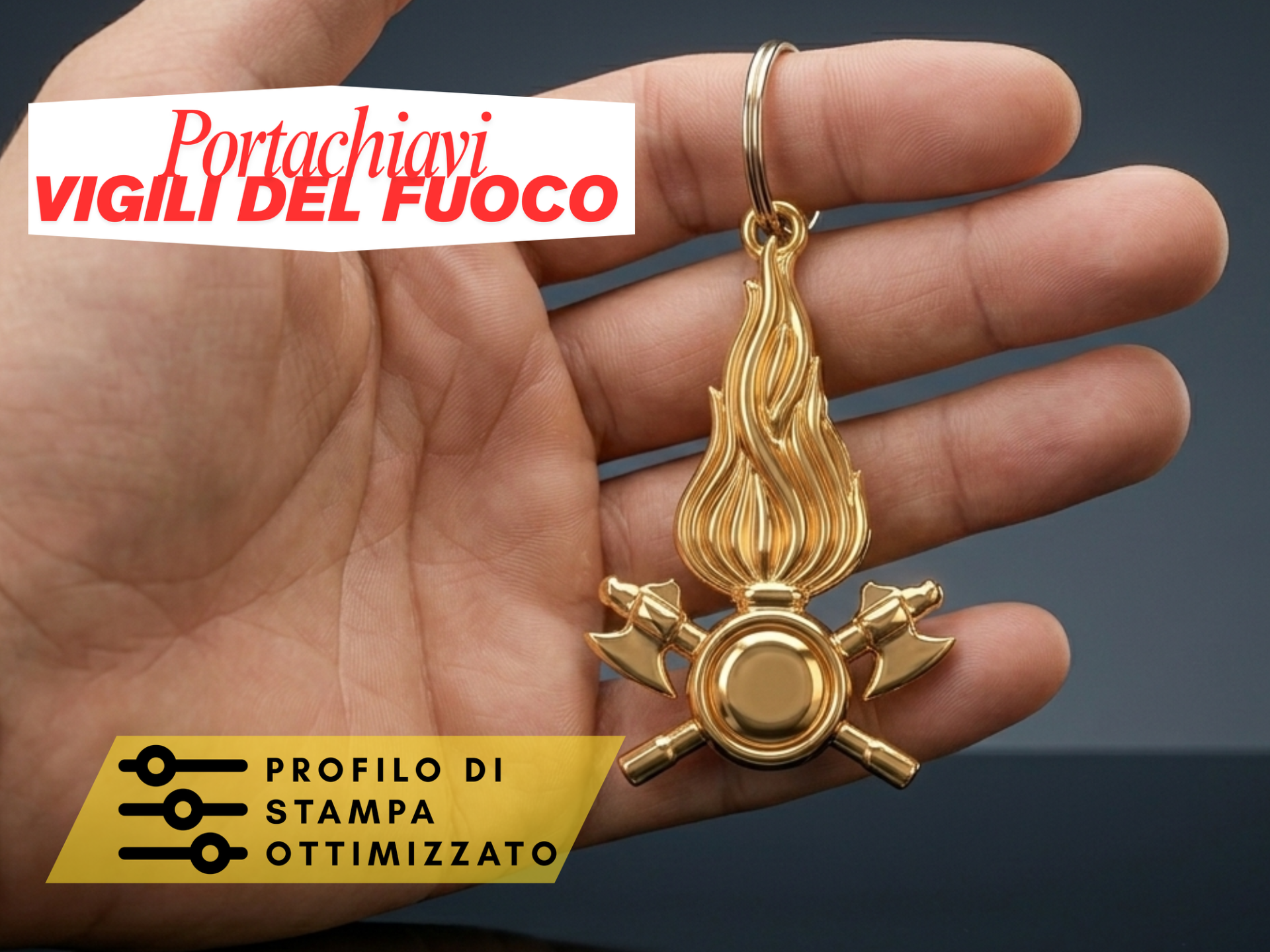 Portachiavi 3D Stemma Vigili del Fuoco
