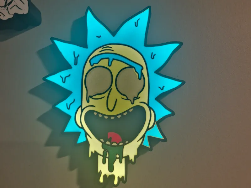 Rick and Morty-Rick melt face light box 