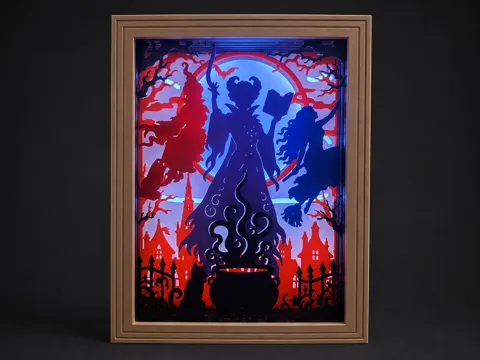 Marco decorativo: Three Sisters Over Salem — referencia de MakerWorld