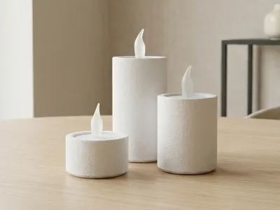 Minimal Stone Tealight Holder Set