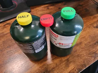 1lb Propane Bottle Labeled Caps