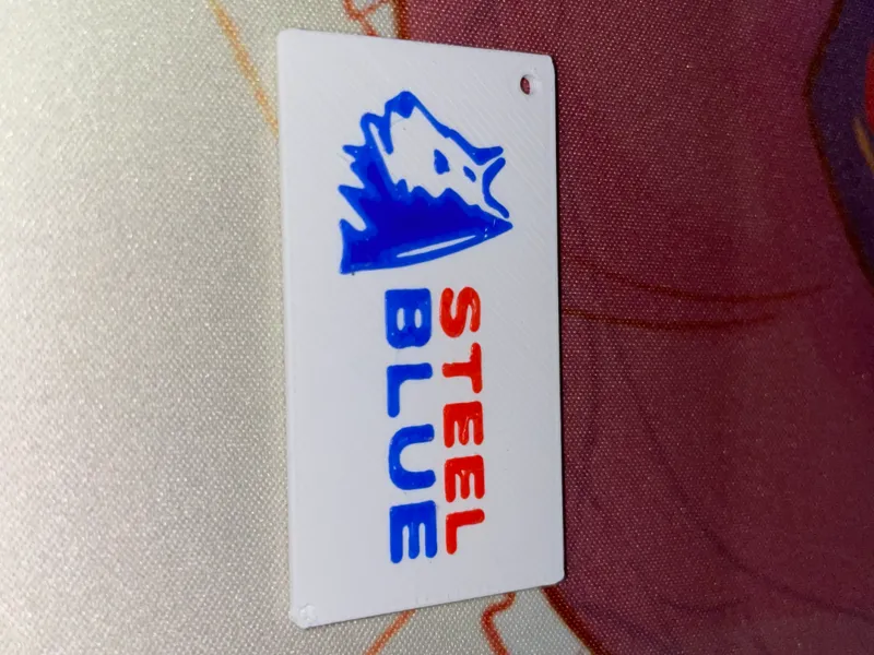 Steel Blue Logo Key Chain