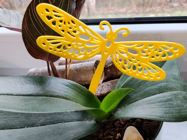 Décoration libellule pour pot de fleurs