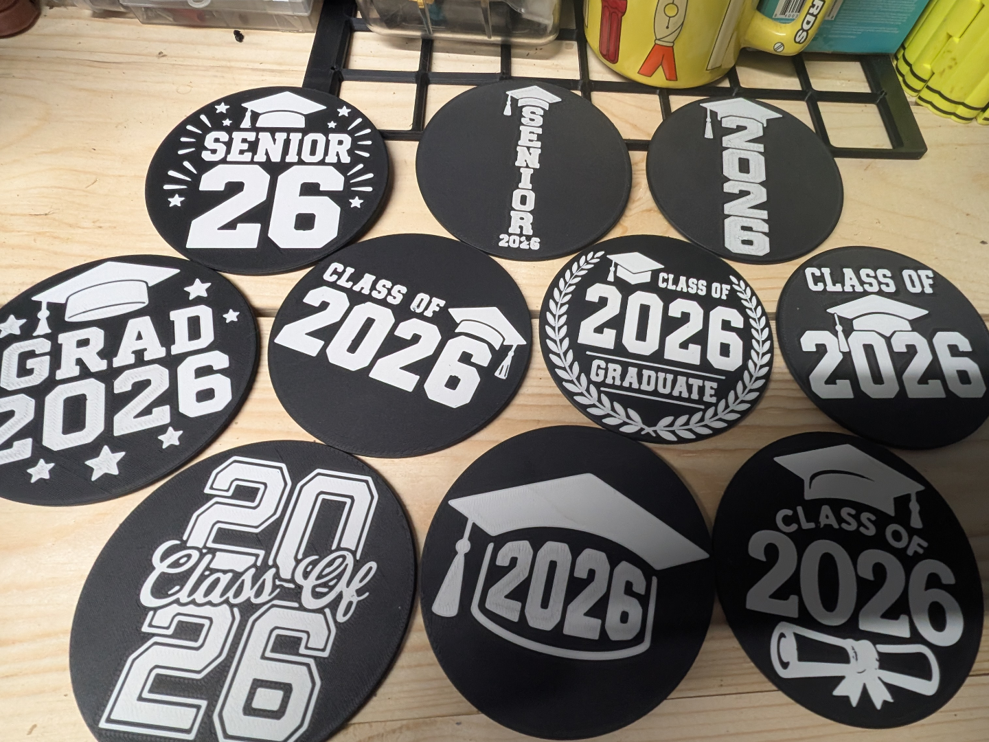 2026 graduation coaster pack. 10 total designs