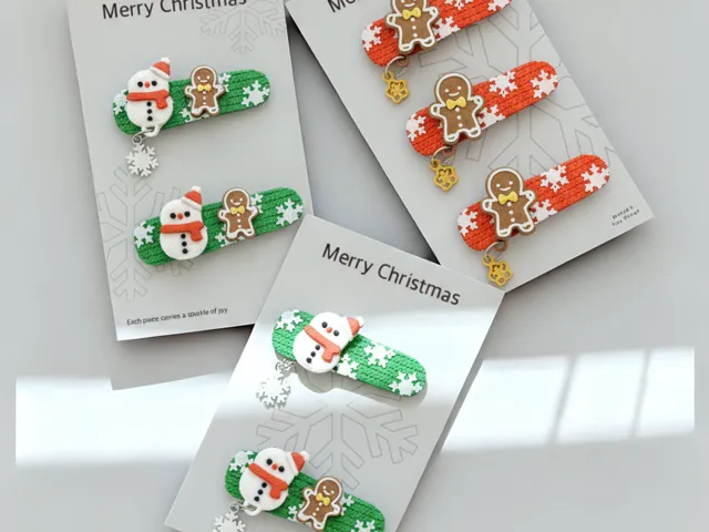 Snowy Charms - snowman/ginger earring/hair clip