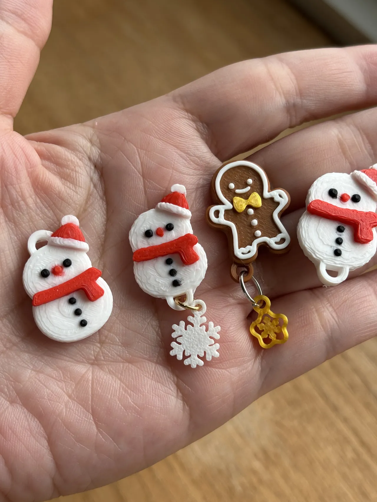 Snowy Charms - snowman/ginger earring/hair clip view 3