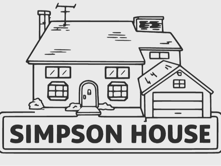 Silhouette Casa simpson Line Art