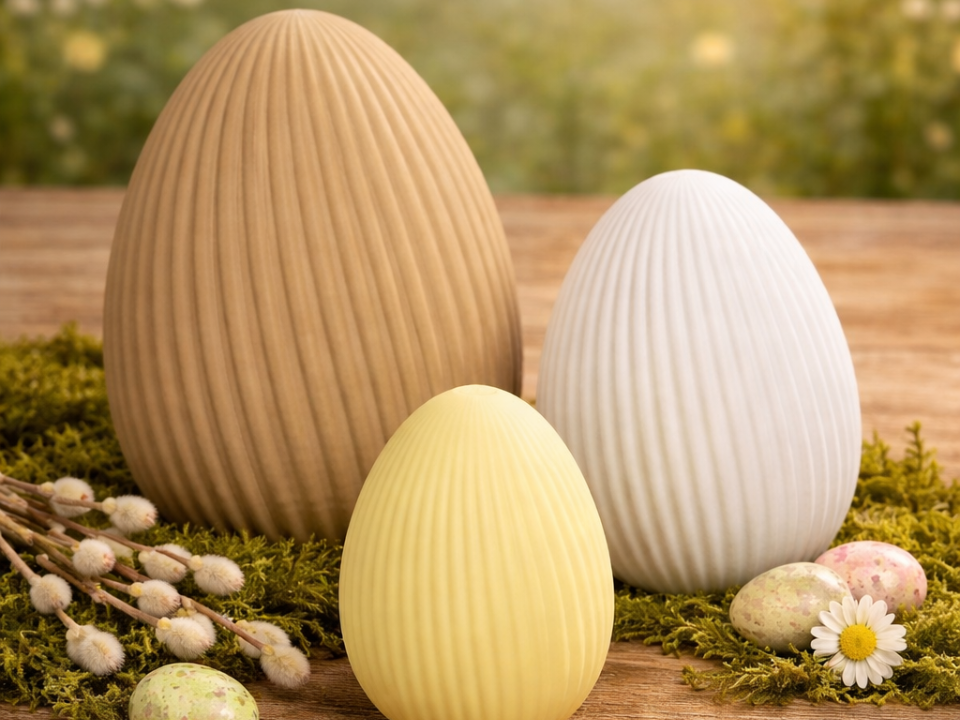 Modern Ribbed Easter Eggs  (3 Sizes)