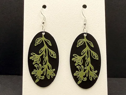 Sage Tendril Earrings (0.2mm Nozzle Optimized)