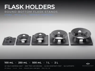 Round-Bottom Flask Holders - Gridfinity Lab Set