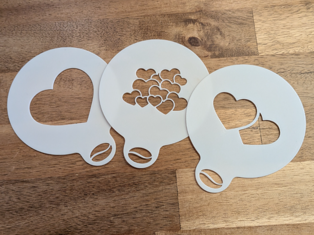 Coffee - Cocoa Art Stencils (hearts)