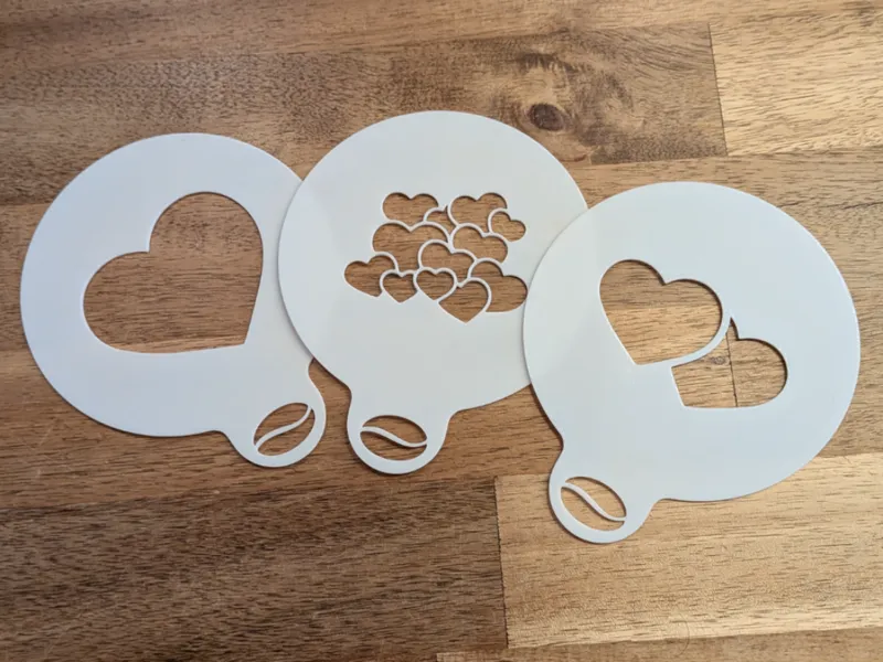 Coffee - Cocoa Art Stencils (hearts)
