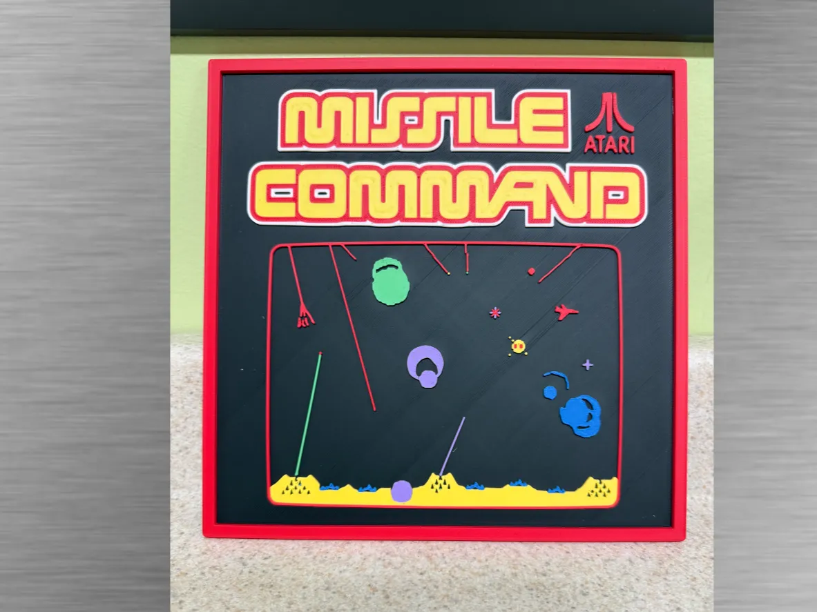 Arcade Art-Missile Command Game Screen - Free 3D Print Model - MakerWorld