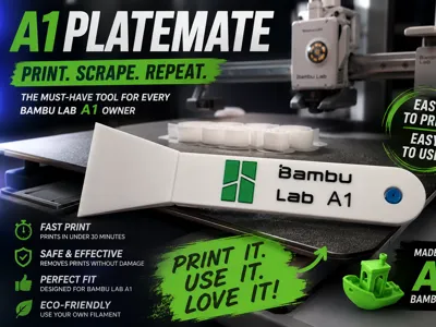 A1 PlateMate – 3D Print Removal Tool