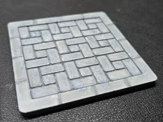 Square floor tile figure diorama