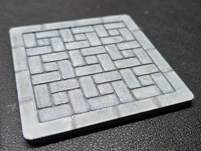 Square floor tile figure diorama